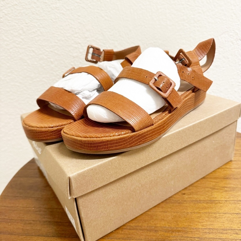 Madewell The Robin Platform Sandal in Lizard Embossed Leather Size 9 US NIB - Picture 3 of 5